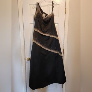 Black evening gown with beading